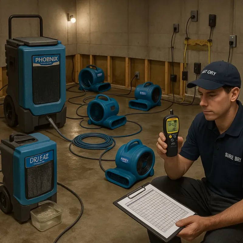 Structural Drying and Dehumidification process in Jackson County, WI